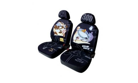 54660 WILE E. COYOTE:PAIR OF FRONT SEAT COVERS_BLACK