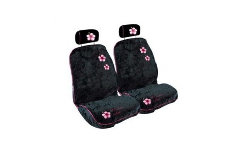 54891 HAWAIAN VELVET:1 PAIR FRONT SEAT COVERS_PINK