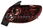 08835 PAIR OF REAR LED LIGHTS PEUGEOT 206 9/98> RED